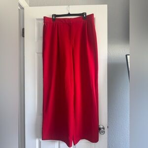 Women's Red Wide Leg Pants